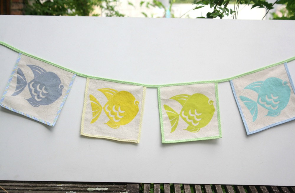 Pennat Garland. Baby Garland With Fish Screen Printed on Luulla