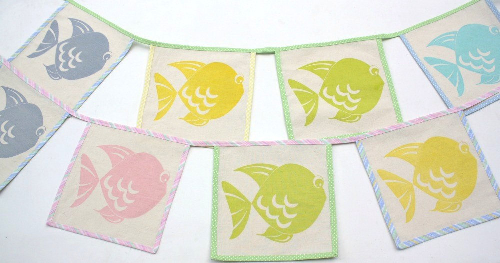Pennat Garland. Baby Garland With Fish Screen Printed on Luulla