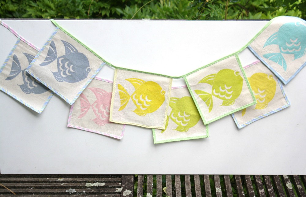 Pennat Garland. Baby Garland With Fish Screen Printed on Luulla